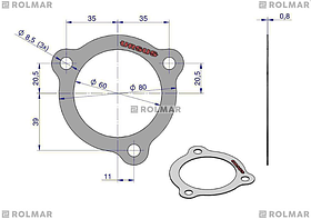 Прокладка термостата 0,8 мм C-330 ORIGINAL URSUS 