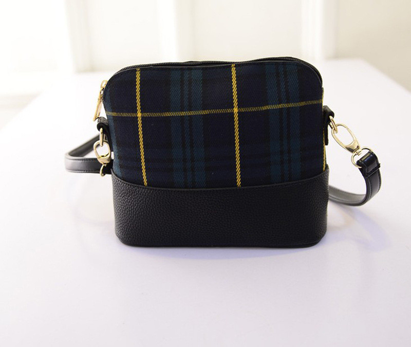 Жіноча сумочка маленька через плече зелена клітка, фото 1