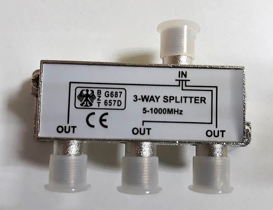 Ділитель ТБ сигналу MATRIX Splitter 1x3, корпус метал із конекторами