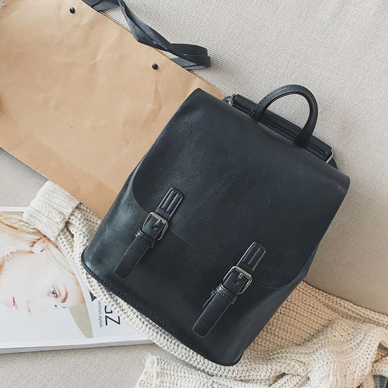 Жіночий рюкзак-сумка з якісної екошкіри чорний, фото 1