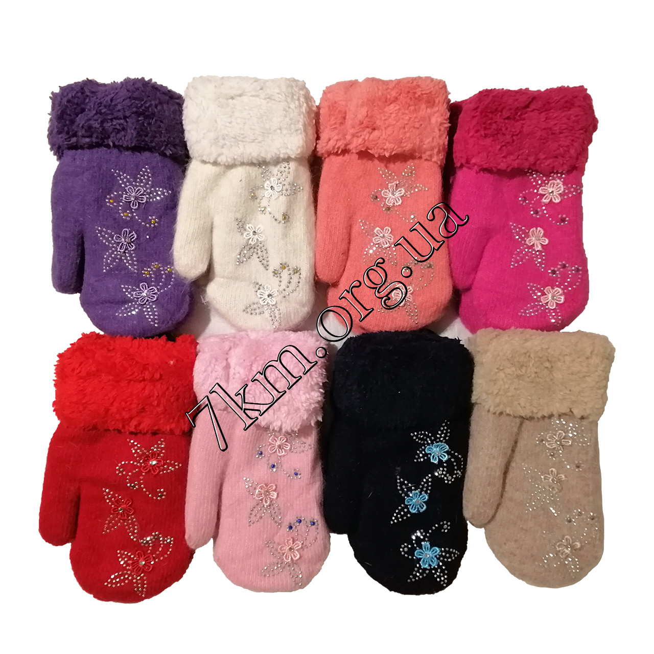 Рукавиці підліткові в'язка +мікрофібра від 8 років Оптом 5302, фото 1