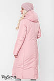 Стильна зимова двостороння куртка для вагітних TOKYO OW-48.063, рожева з оливкою, розмір 46, фото 8