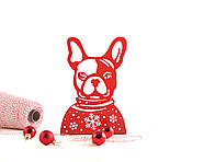 Тримач для книг Французький бульдог у светрі, фото 2