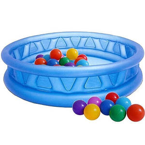 Дитячий надувний басейн Intex 58431-1 «Літальна тарілка», 188 х 46 см, з кульками 10 шт. до 2 см