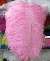 Перо страус, колір світло-рожевий, розмір 40-45 см*1 шт.