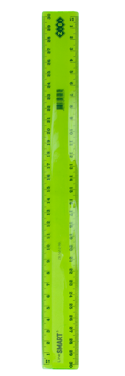 Лінійка пластикова 30см., тонована, асорті ZB.5612-99