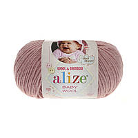Пряжа Alize Baby wool 161 пудра (Ализе беби вул)