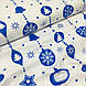 Тканина бавовняна новорічна, довгі сині іграшки на білому, фото 4