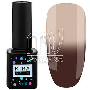 Гель лак Kira Nails Termo №02, 6 мл в холоді шоколадний при нагріванні молочний