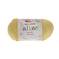 Пряжа Alize Baby wool 187 нежно-желтый (Ализе беби вул)