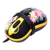 Миша A4-GOA-6N Aloha Night USB Notebook mouse, wheel 2x.Чорна з малюнків