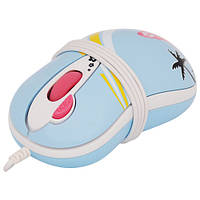 Миша A4-GOA-6S Aloha Splash USB Notebook mouse, wheel 2x. Блакитна з рі