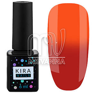 Гель лак Kira Nails Termo №10, 6 мл в холоді коралово-червоний при нагріванні помаранчевий