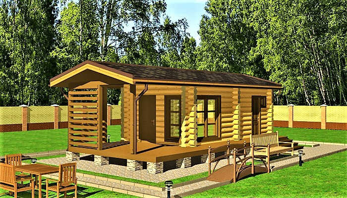 Баня з оциліндрованого брусу 5х10 м