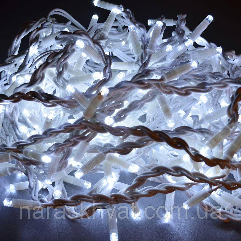 Гірлянда вулична Штора LED 240, холодний білий, білий дріт