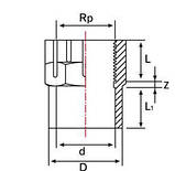 Втулка перехідник з різьбленням внутрішнім, фото 2