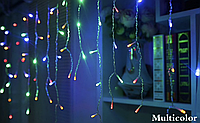 Светодиодная гирлянда бахрома LED 100 лампочек с коннектором: длина 3м, разноцветная гирлянда