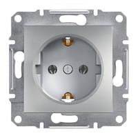 Розетка Asfora Schneider electric з заземленням алюмінієва EPH2900161
