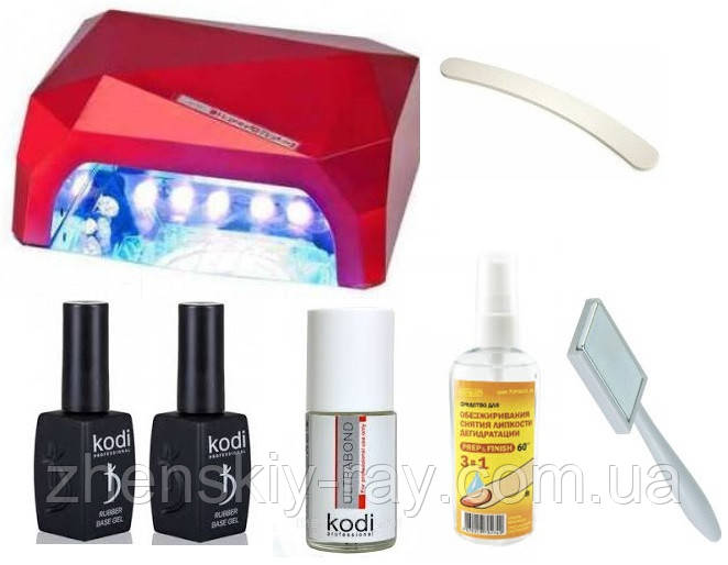 Стартовий набір для покриття гель лаком " котяче око" Kodi з Led лампою 36 Вт