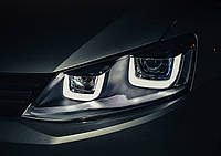 Передние фары VW Jetta 6 тюнинг Led оптика (линза под ксенон)