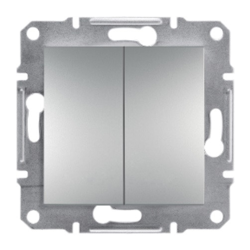 Кнопковий вимикач двоклавішний алюмінієвий Asfora Schneider electric EPH1100161
