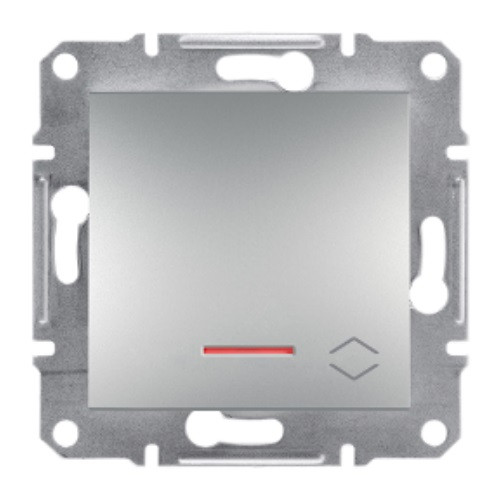 Прохідний вимикач з підсвічуванням, алюмінієвий Asfora Schneider electric EPH1500161