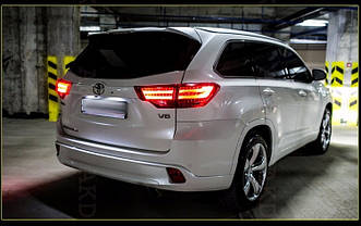 Діодні ліхтарі LED тюнінг оптика Toyota Highlander XU50 стиль БМВ