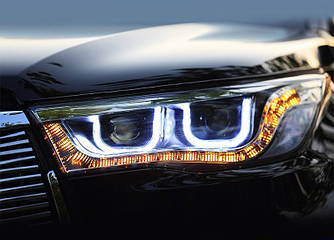 Передні фари LED тюнінг оптика Toyota Highlander XU50 (під ксенон)