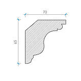 Карниз з гіпсу, гіпсовий карниз к-65 һ65х70 мм, фото 2
