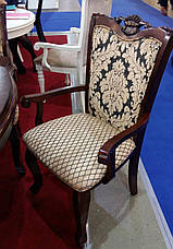 Стілець обідній з підлокітниками для вітальні або кухні в класичному стилі Лісабон Sof, колір вишня, фото 2