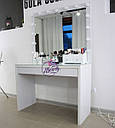Стіл візажиста, макияжный столик, гримерный столик, дзеркало з підсвіткою, білий, фото 4