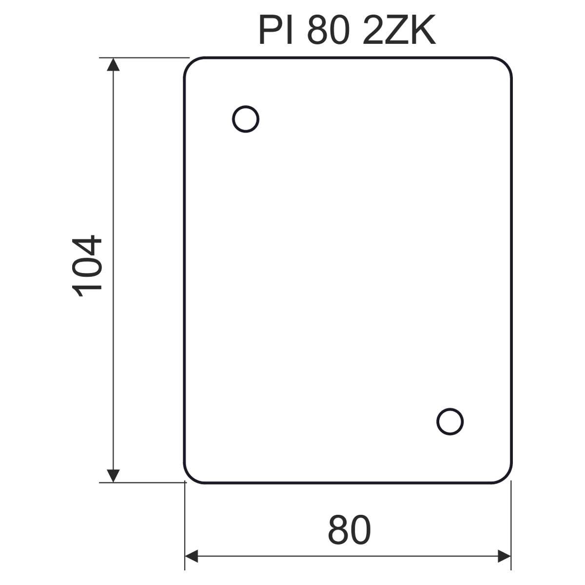 Підкладка негорюча до коробки LK 80x28 2ZK; розміри 104х80х5мм PI 80 2ZK_XX