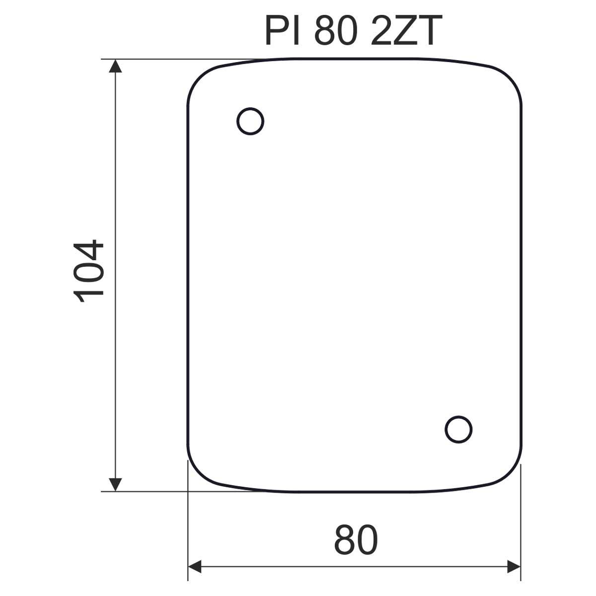 Підкладка негорюча до коробок LK 80x28 2ZT, LK 80x28 2T; розміри 104х80х5мм PI 80 2ZT_XX