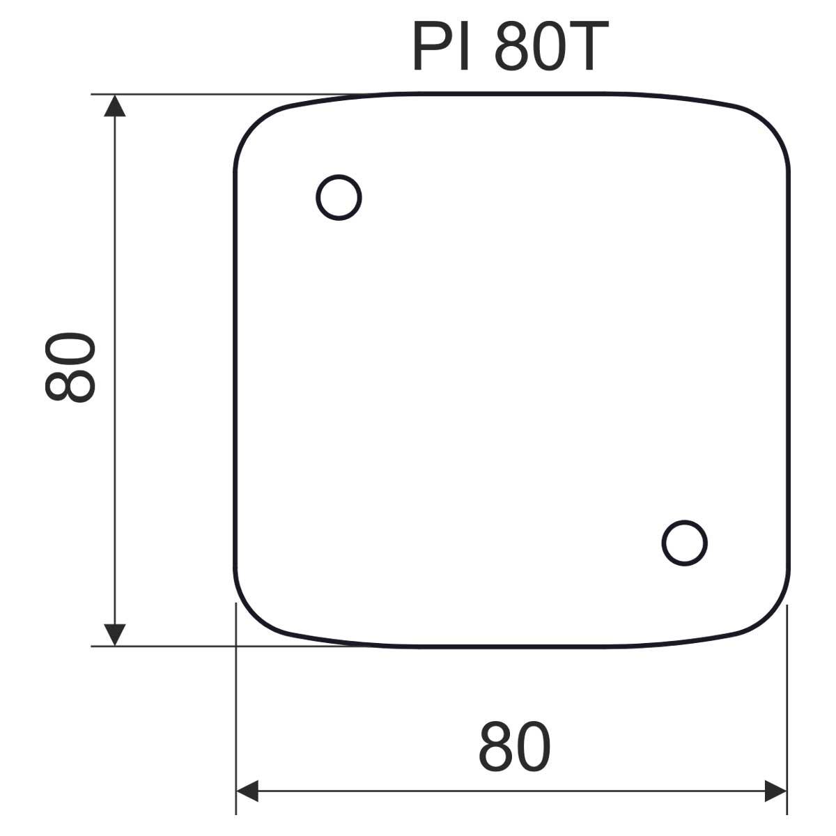 Підкладка негорюча до коробок LK 80x16 T, LK 80x28 T; розміри 80х80х5мм PI 80T_XX