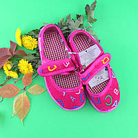 Детские тапочки на липучке для девочки оптом текстильная обувь Vitaliya Виталия Украина, размеры 28-31,5