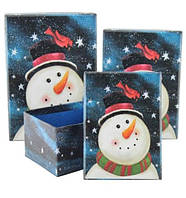Комплект Новогодних подарочных коробок Снеговичок