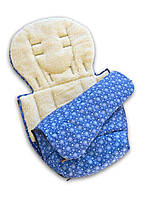 Конверт, чохол зимовий синій зі сніжинками