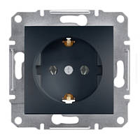 Розетка Asfora Schneider electric з заземленням антрацит EPH2900171