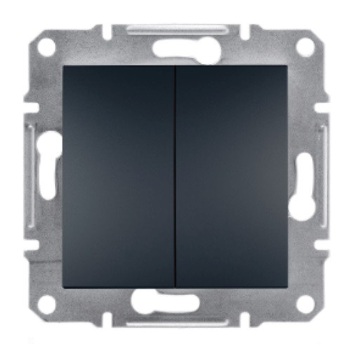 Вимикач двоклавішний антрацит Asfora Schneider electric EPH0300171