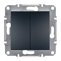 Кнопковий вимикач двоклавішний антрацит Asfora Schneider electric EPH1100171