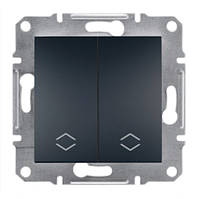 Вимикач прохідний двоклавішний антрацит Asfora Schneider electric EPH0600171