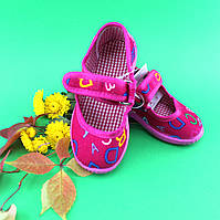 Дитячі тапочки на липучці оптом текстильна взуття Vitaliya Віталія Україна, розміри 28-29