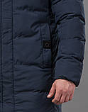 Куртка пальто чоловіча зимова подовжена синя зі знімним капюшоном Tiger Force, фото 4