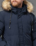 Куртка пальто чоловіча зимова подовжена синя зі знімним капюшоном Tiger Force, фото 6