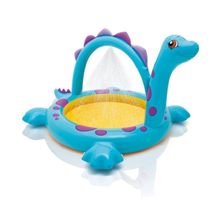 Дитячий надувний басейн Intex 57437 «Динозавр» з фонтанчиком, 230 х 165 х 117 см, фото 1