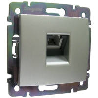 Розетка телефонна RJ11 з 1-гніздом (алюміній) Legrand Valena