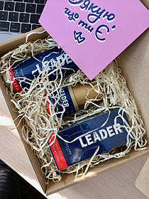 Мужской набор Leader подарок мужчине в коробке Лидер