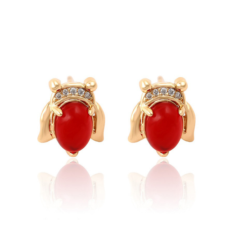 Сережки жучки ХР Gold filled 18k