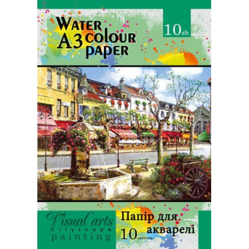 Акварельний папір А3 Офорт 10 аркушів набір папка ПА3210