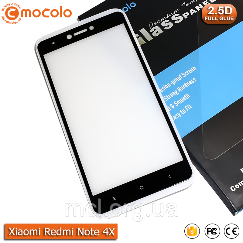 Захисне скло Mocolo Xiaomi Redmi Note 4X Full cover (Snapdragon) (Black) - Full Glue